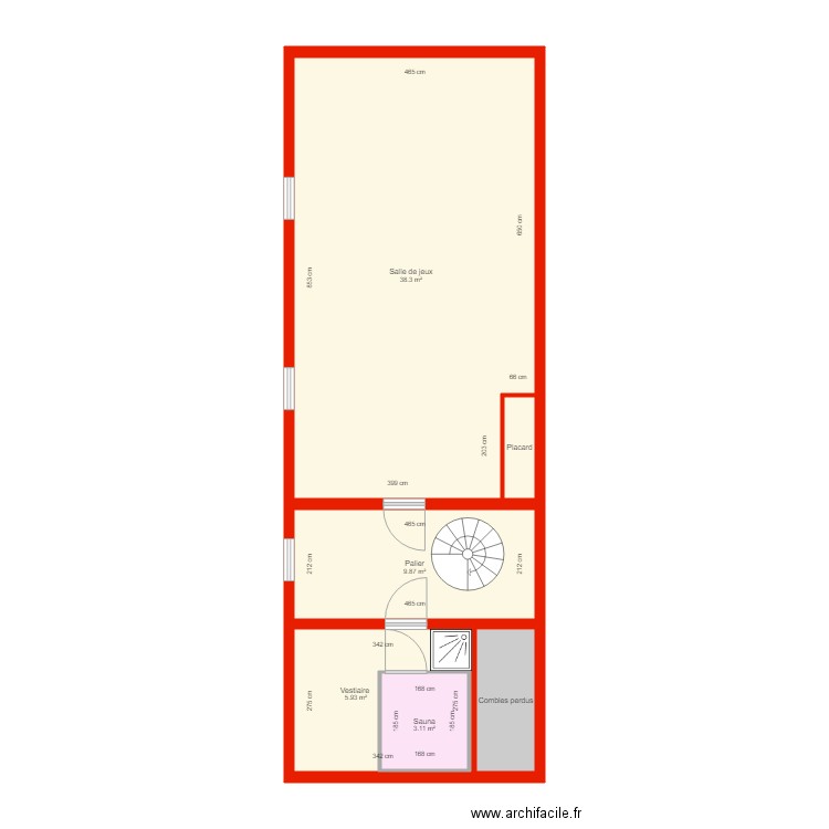 BI 3240 garages étage côté. Plan de 0 pièce et 0 m2