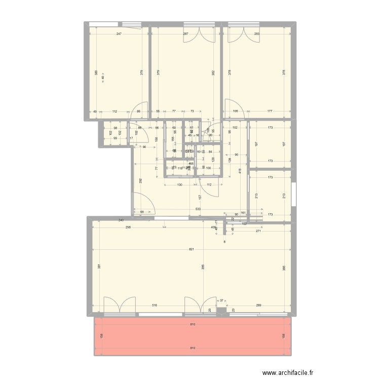 67-1 - Option 7 - V2. Plan de 14 pièces et 101 m2