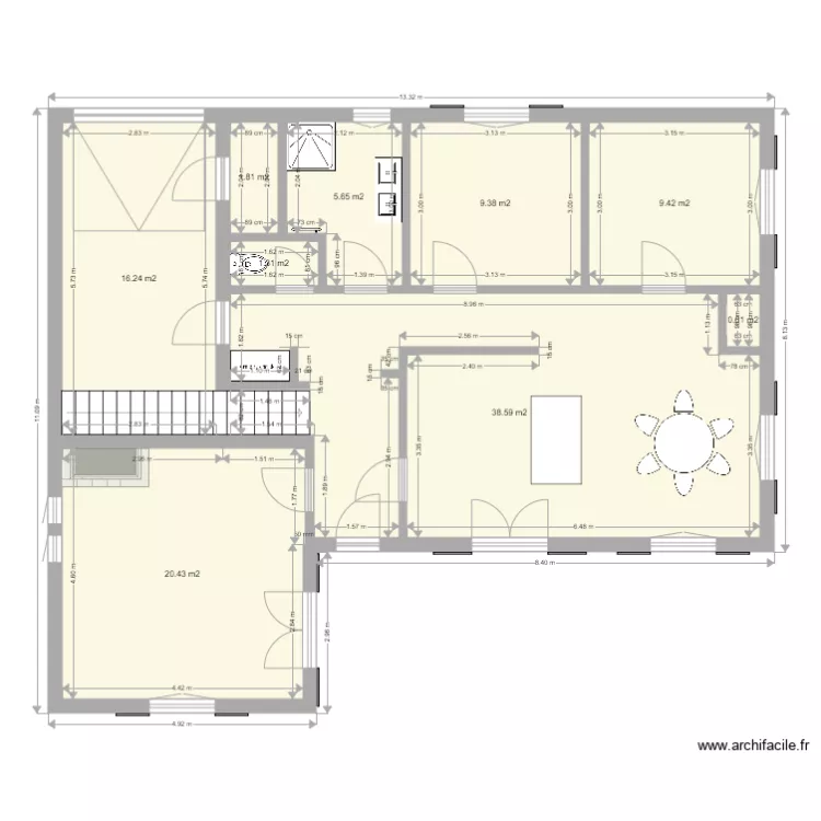 Client Serandour apr&egrave;s TVX. Plan de 
