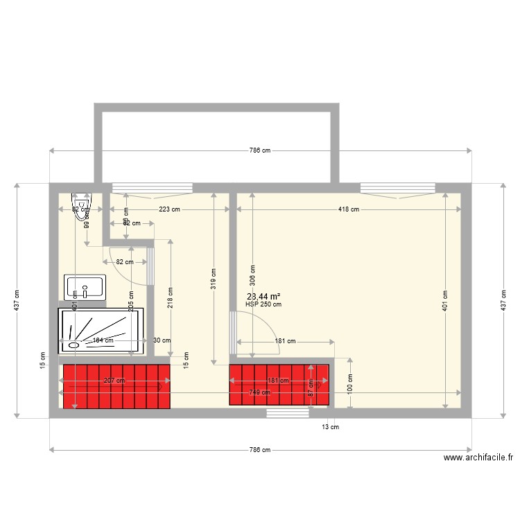 1er etage. Plan de 0 pièce et 0 m2