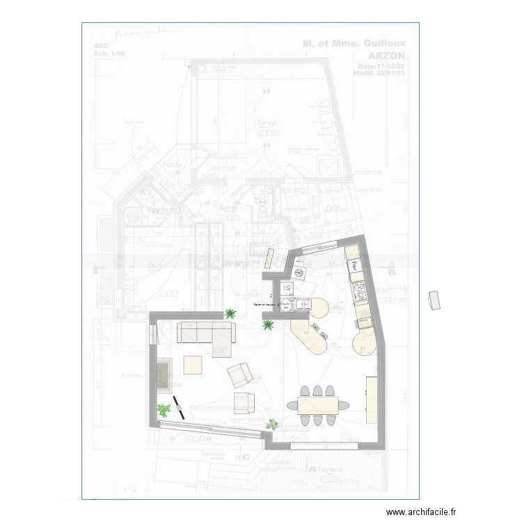 Arzon cuisine salon v13. Plan de 0 pièce et 0 m2