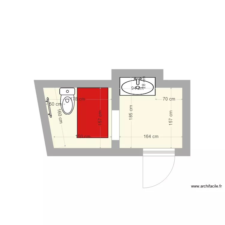 focus toilettes caf&eacute; de l h&ocirc;tel de la gare. Plan de 