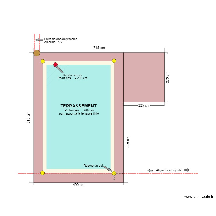 Piscine terrassement. Plan de 0 pièce et 0 m2