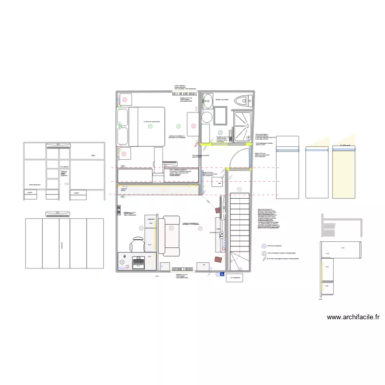 Remise: salon + chambre + SDB. Plan de 14 et 47 m² Remise: salon + chambre + SDB. Plan de 14 et 47 m²