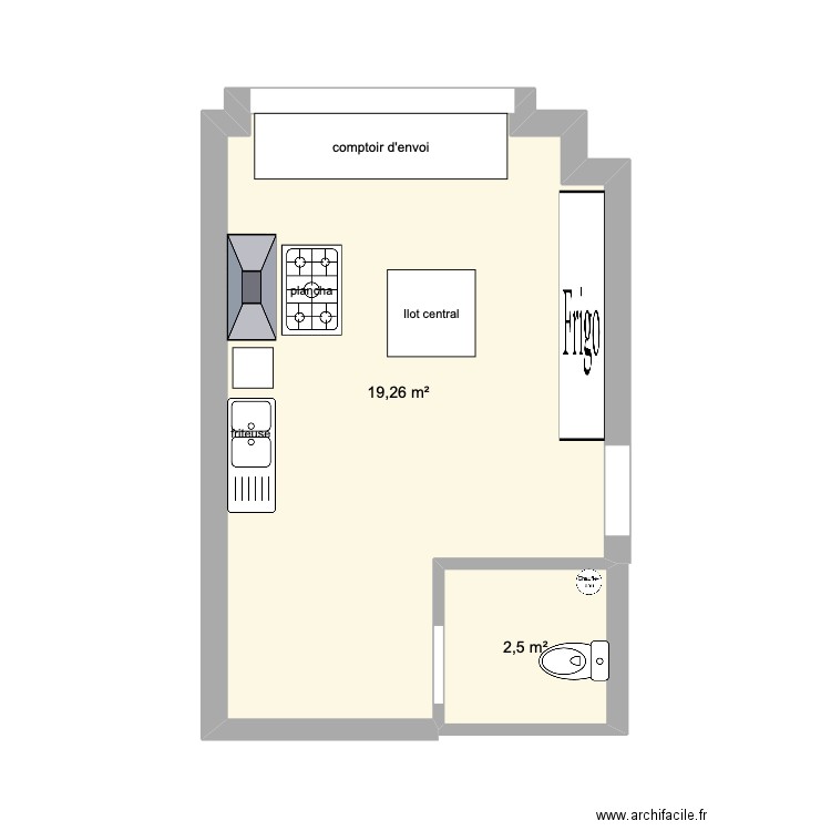 baguiers cuisine. Plan de 0 pièce et 0 m2