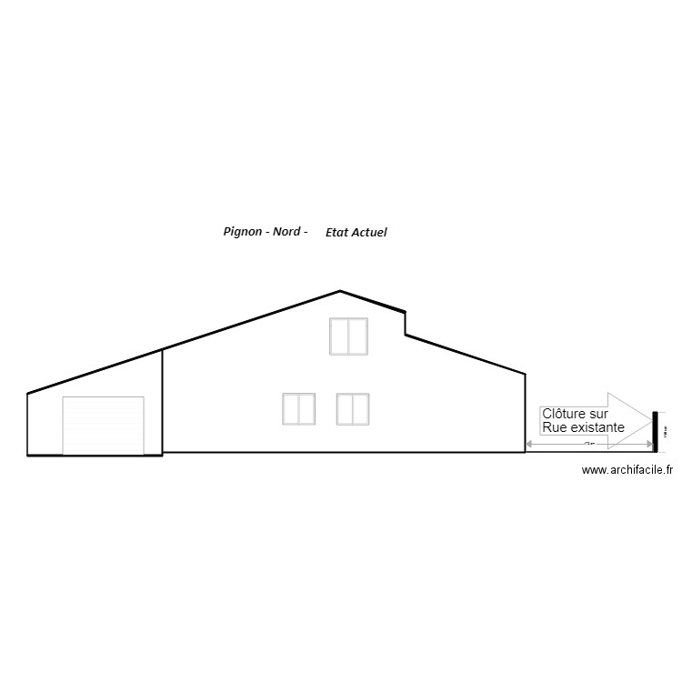 Pignon existant Noël. Plan de 0 pièce et 0 m2