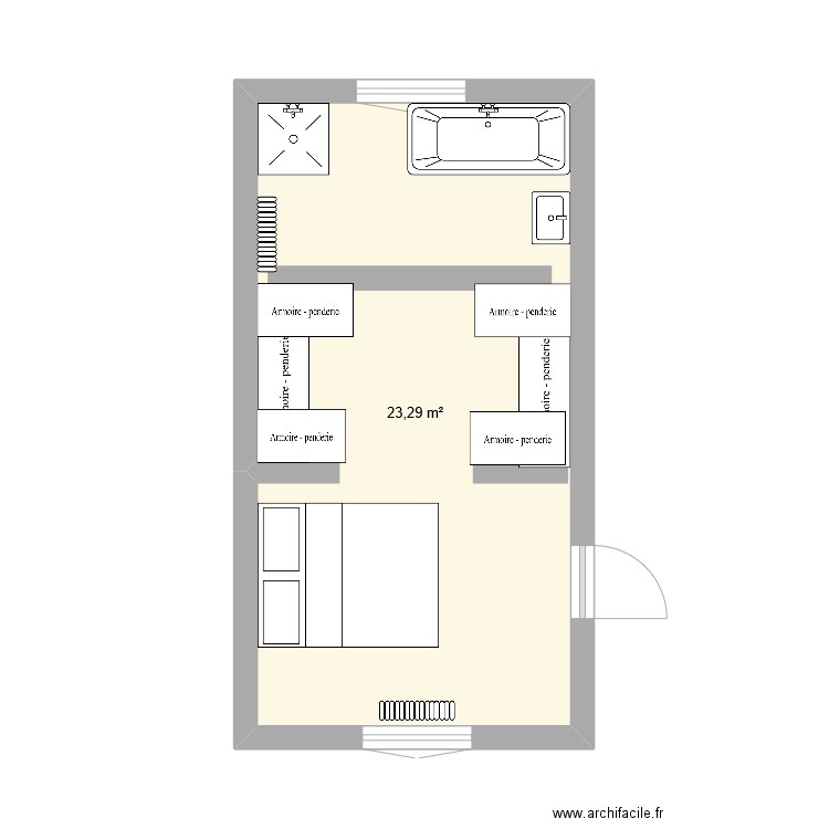 PLAN SALON V1 140422. Plan de 1 pièce et 23 m2