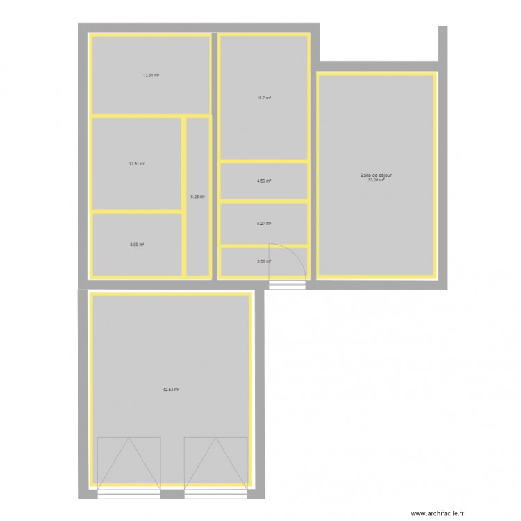 Maison semi plain pied V711b. Plan de 0 pièce et 0 m2
