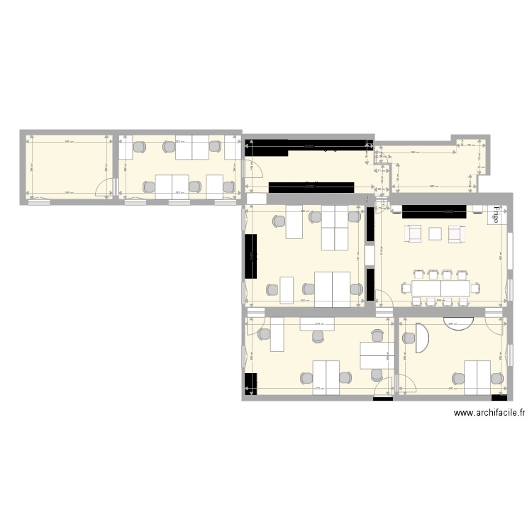 Plan Modifiable. Plan de 7 pièces et 146 m2