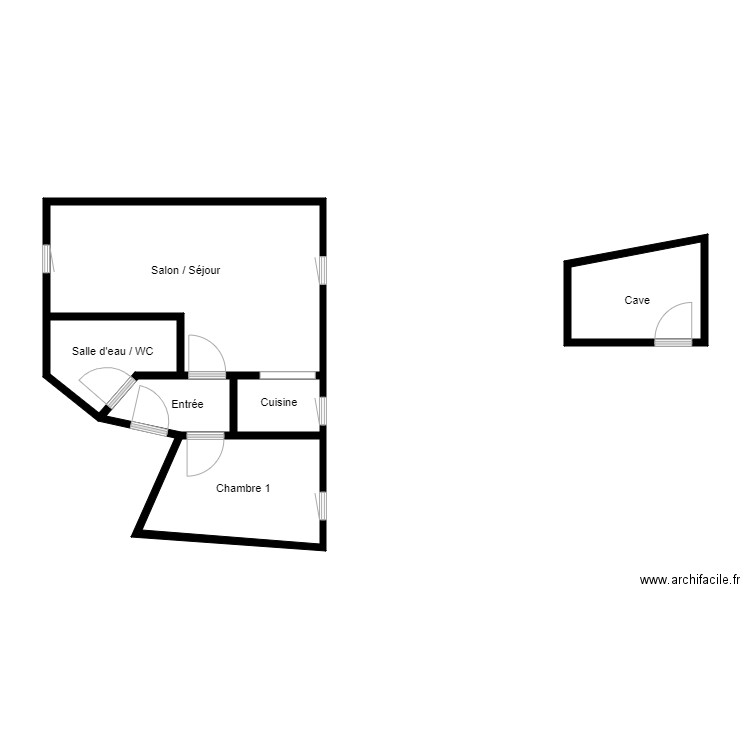 LEBLANC vitre. Plan de 6 pièces et 39 m2