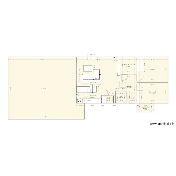 Appartement Cestas mat. Plan de 9 pièces et 136 m2