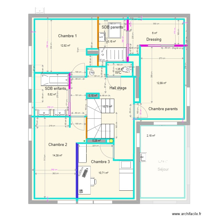 Ayes placo final - 22-12-04. Plan de 41 pièces et 196 m2