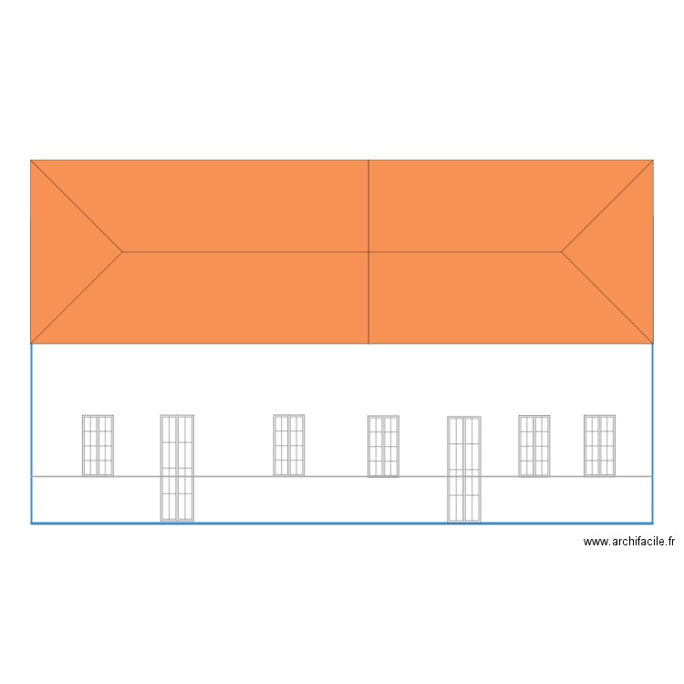 plan de façade. Plan de 0 pièce et 0 m2