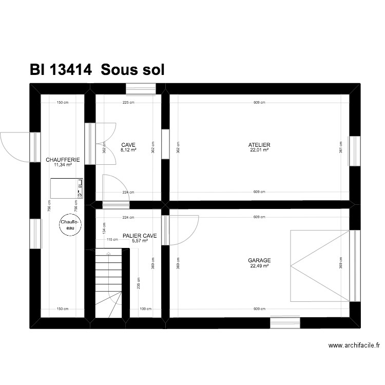 BI 13414 . Plan de 25 pièces et 278 m2