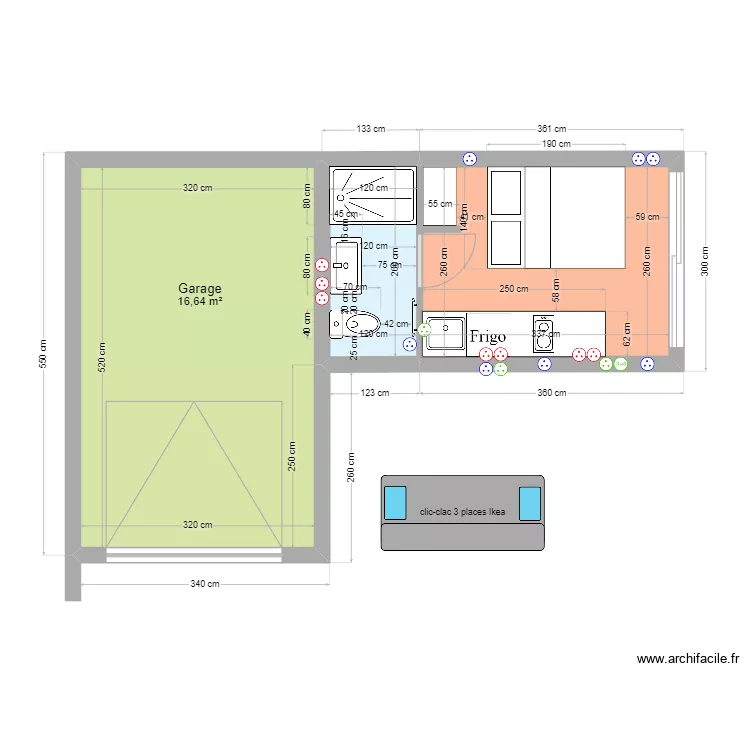 Garage bureau. Plan de 