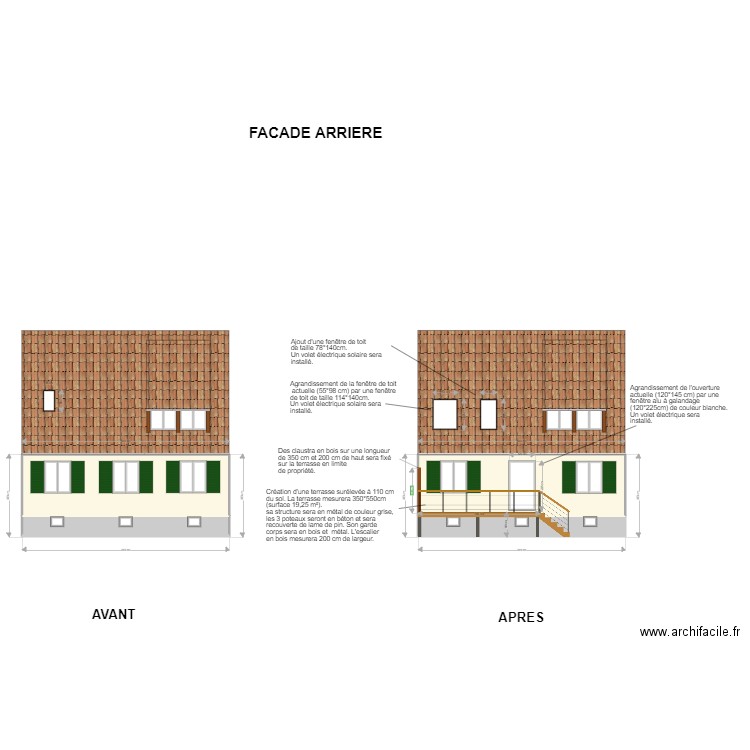 FACADE_maison. Plan de 4 pièces et 67 m2