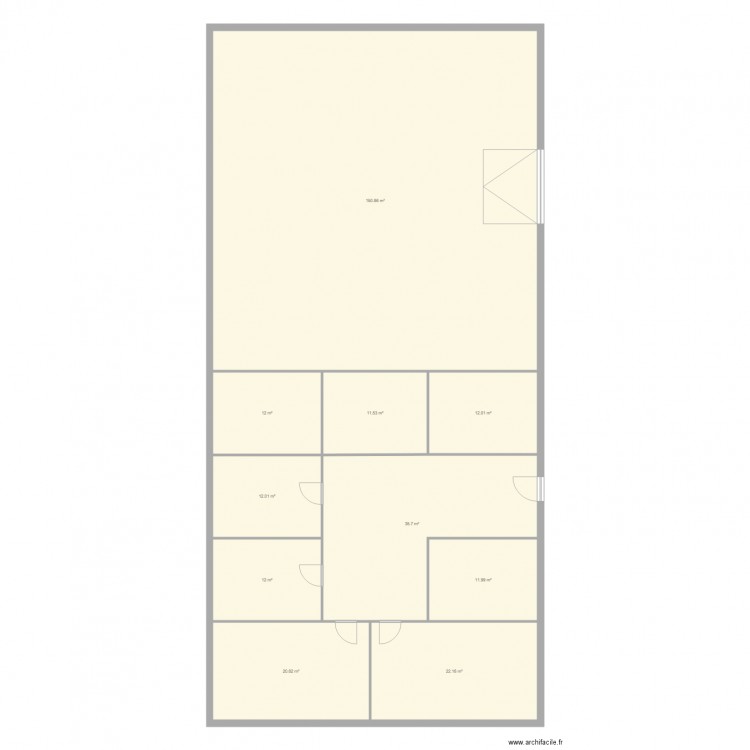 bureaux hangar. Plan de 10 pièces et 301 m2