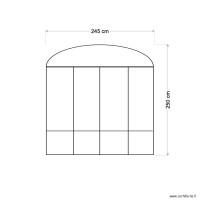 Baie piscine L 245 x H 250