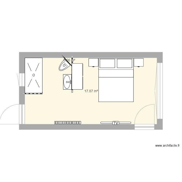 Chambre dans garage. Plan de 0 pièce et 0 m2