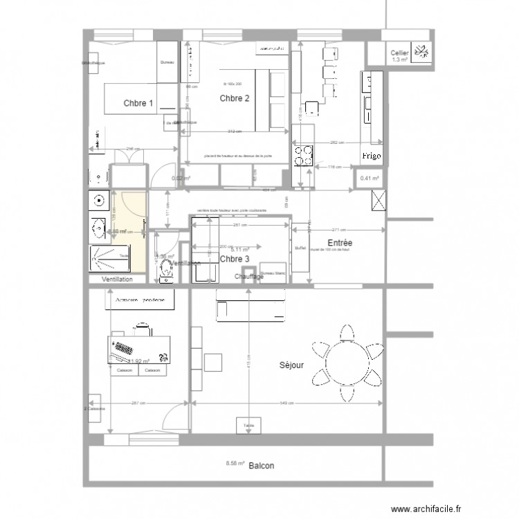 Cuisine. Plan de 0 pièce et 0 m2