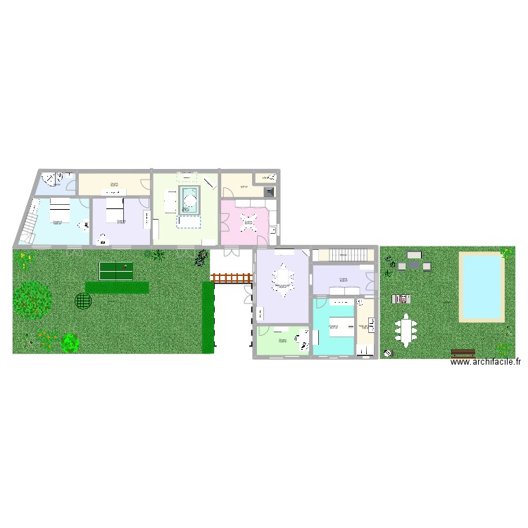 Maison VISITE . Plan de 14 pièces et 184 m2