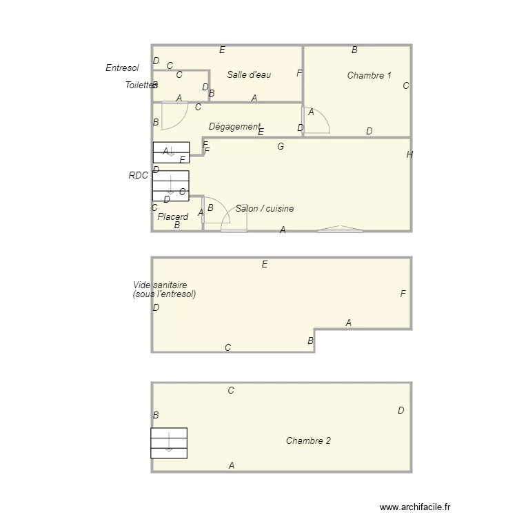 Croquis BEAUDET Maison gauche. Plan de 