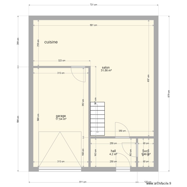 Plan promo 2F et garage RDC. Plan de 4 pièces et 55 m2