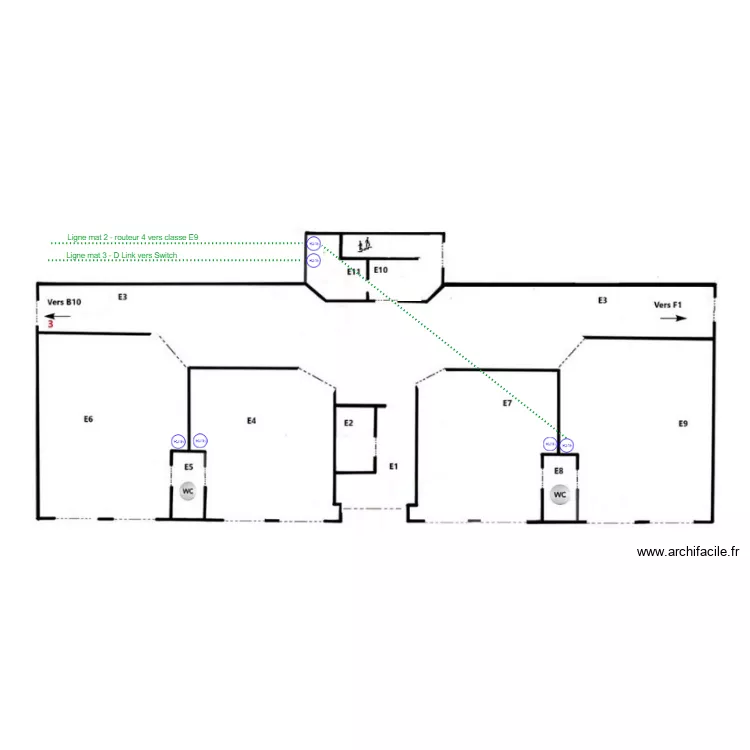 Wifi Messines Bloc E. Plan de 