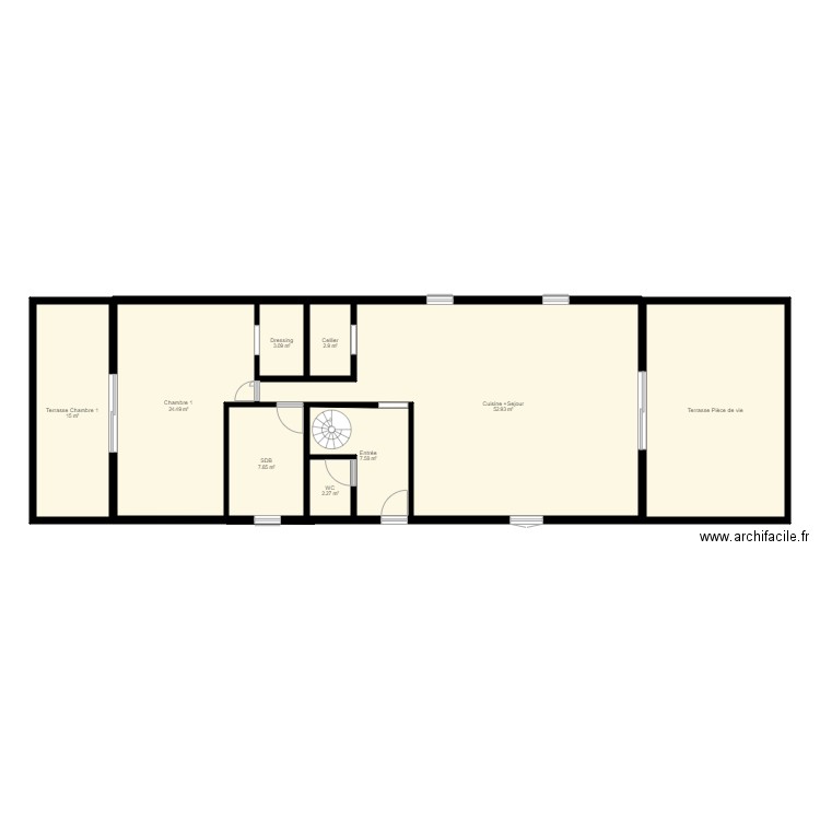 RDC Maison en A. Plan de 0 pièce et 0 m2