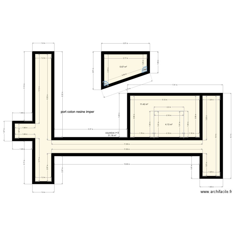 port coton imper corniche et passerelle . Plan de 0 pièce et 0 m2