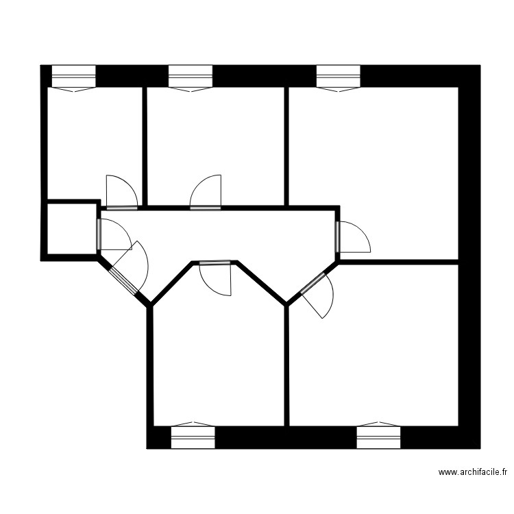 CHIR 1er droit. Plan de 7 pièces et 60 m2