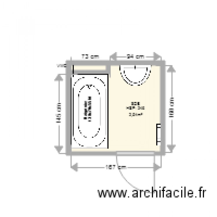 PLAN FAYOLLE EDL SDB PMR. Plan de 0 pièce et 0 m2