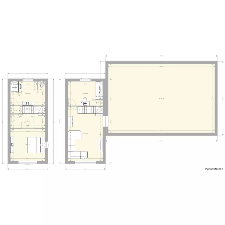 amenagement chambre. Plan de 