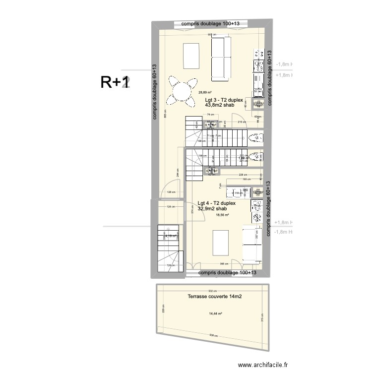 LAUZERTE - DIVISION 4 LOTS V3. Plan de 29 pièces et 189 m2