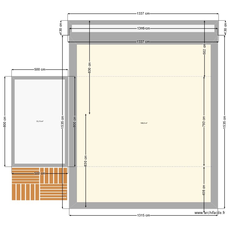 M 80 - 1. Plan de 3 pièces et 209 m2