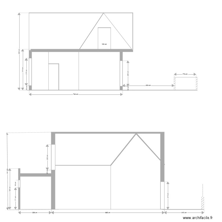 Plan de coupe. Plan de 0 pièce et 0 m2