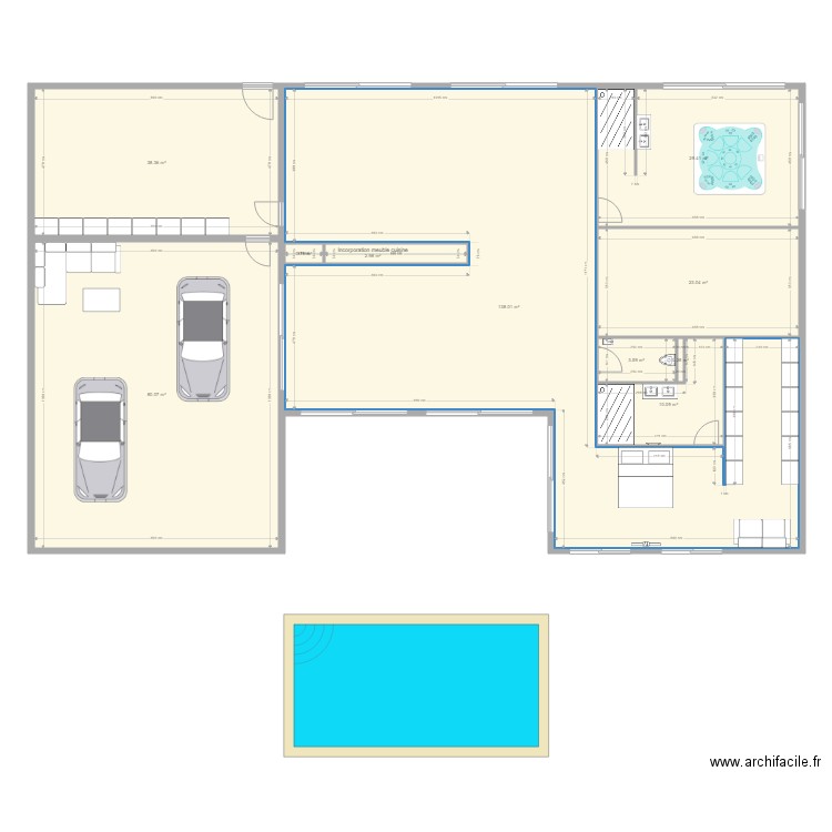 Surface aménagé en U V2. Plan de 0 pièce et 0 m2