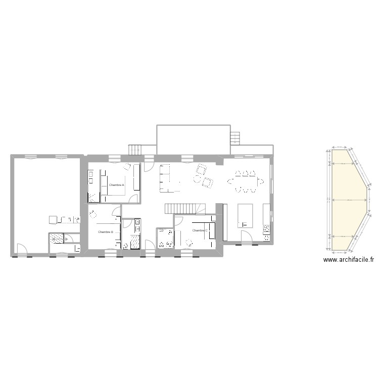 projet 1.1. Plan de 4 pièces et 58 m2