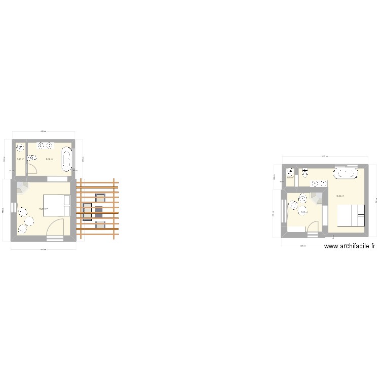 Cabaness. Plan de 6 pièces et 50 m2