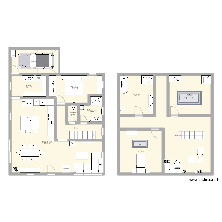 Maison. Plan de 0 pièce et 0 m2