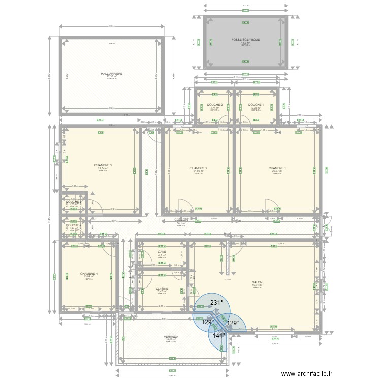 PLAN D'ELEVATION A REALISER 2. Plan de 15 pièces et 243 m2