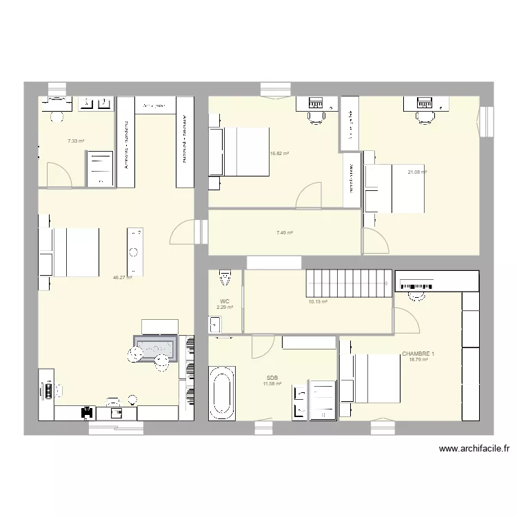 maison haut. Plan de 