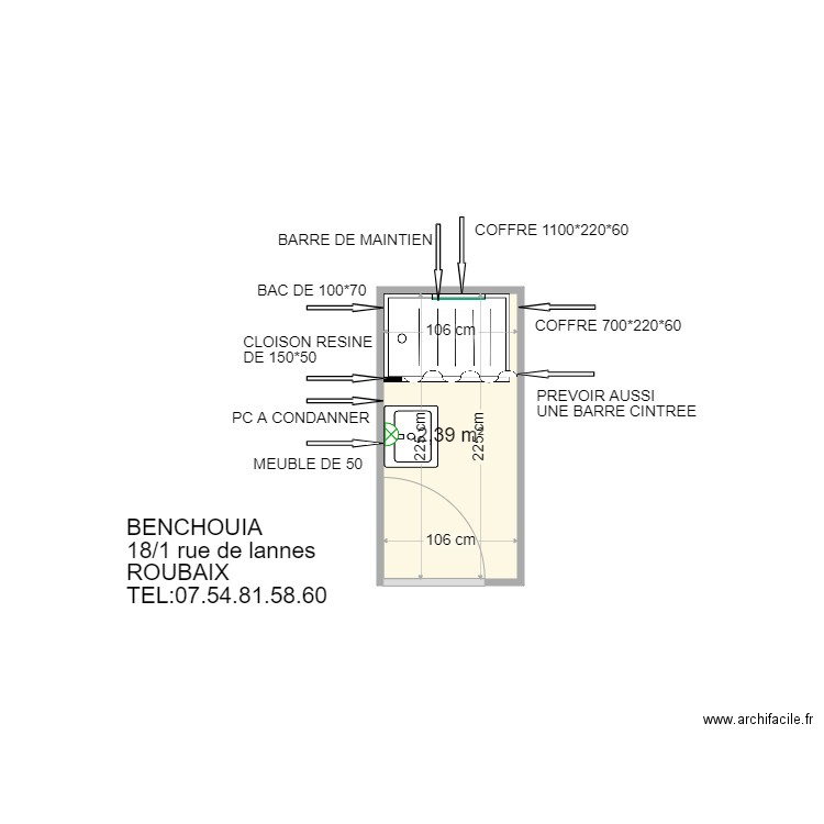 LMH BENCHOUIA ROUBAIX 1. Plan de 0 pièce et 0 m2