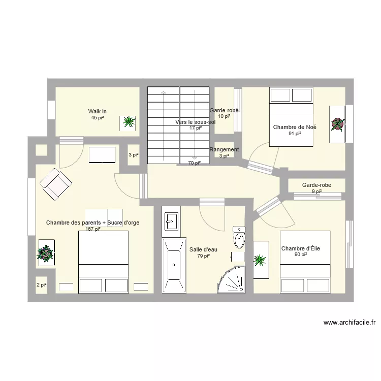 Semi 2020 deuxieme &eacute;tage. Plan de 