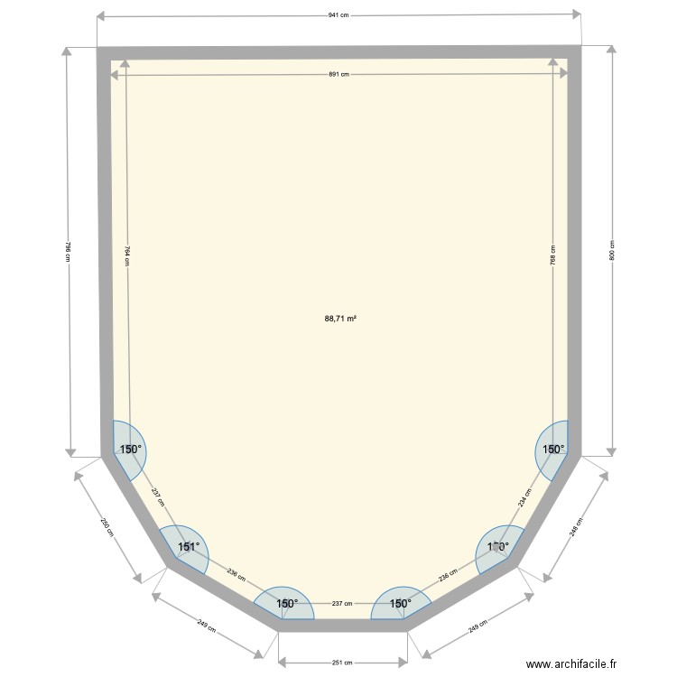 PAN COUPE. Plan de 0 pièce et 0 m2