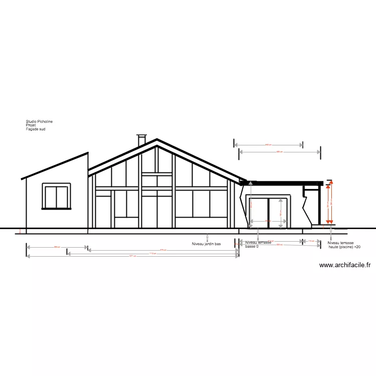 Studio Picholine Projet Fa&ccedil;ade Sud 07 18 1toiture terrasse. Plan de 