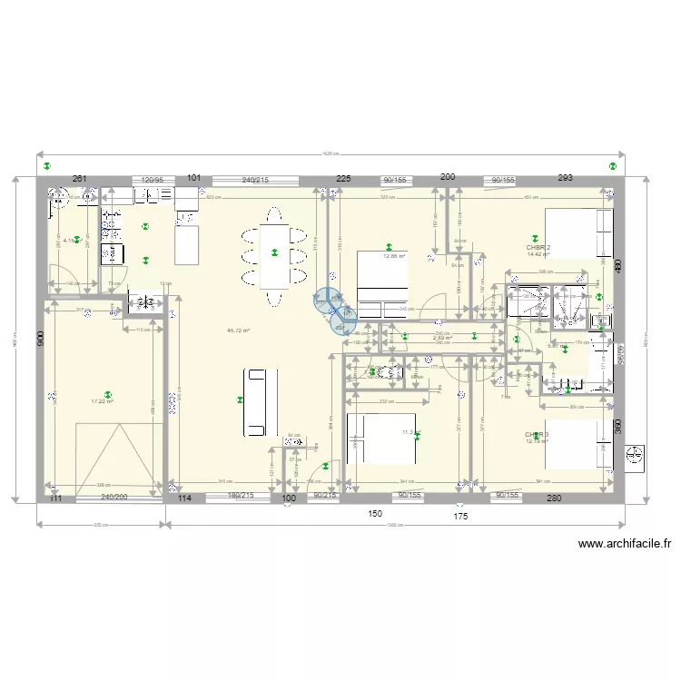 MAISON T5 FINAL avec Baignoire  et Fridge US v2. Plan de 
