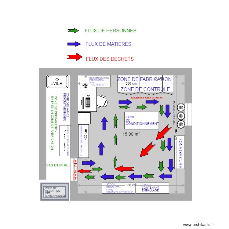 LABORATOIRE. Plan de 1 pièce et 16 m2