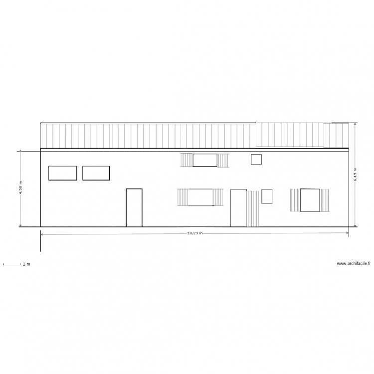 facade nord projet. Plan de 0 pièce et 0 m2