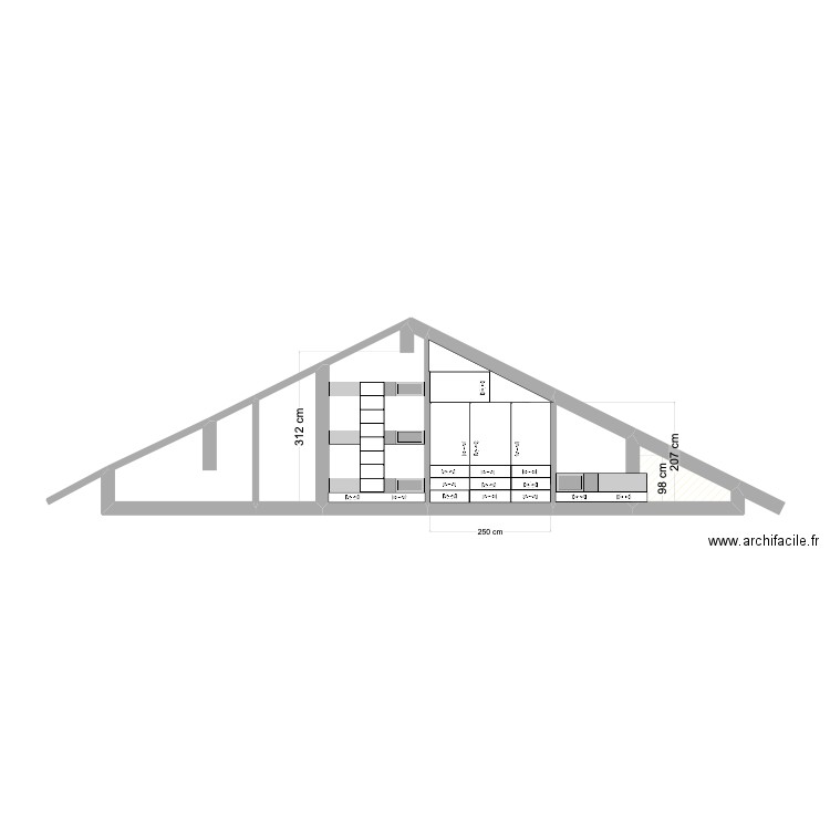 AMENAGEMENT DORTOIR EST. Plan de 6 pièces et 24 m2